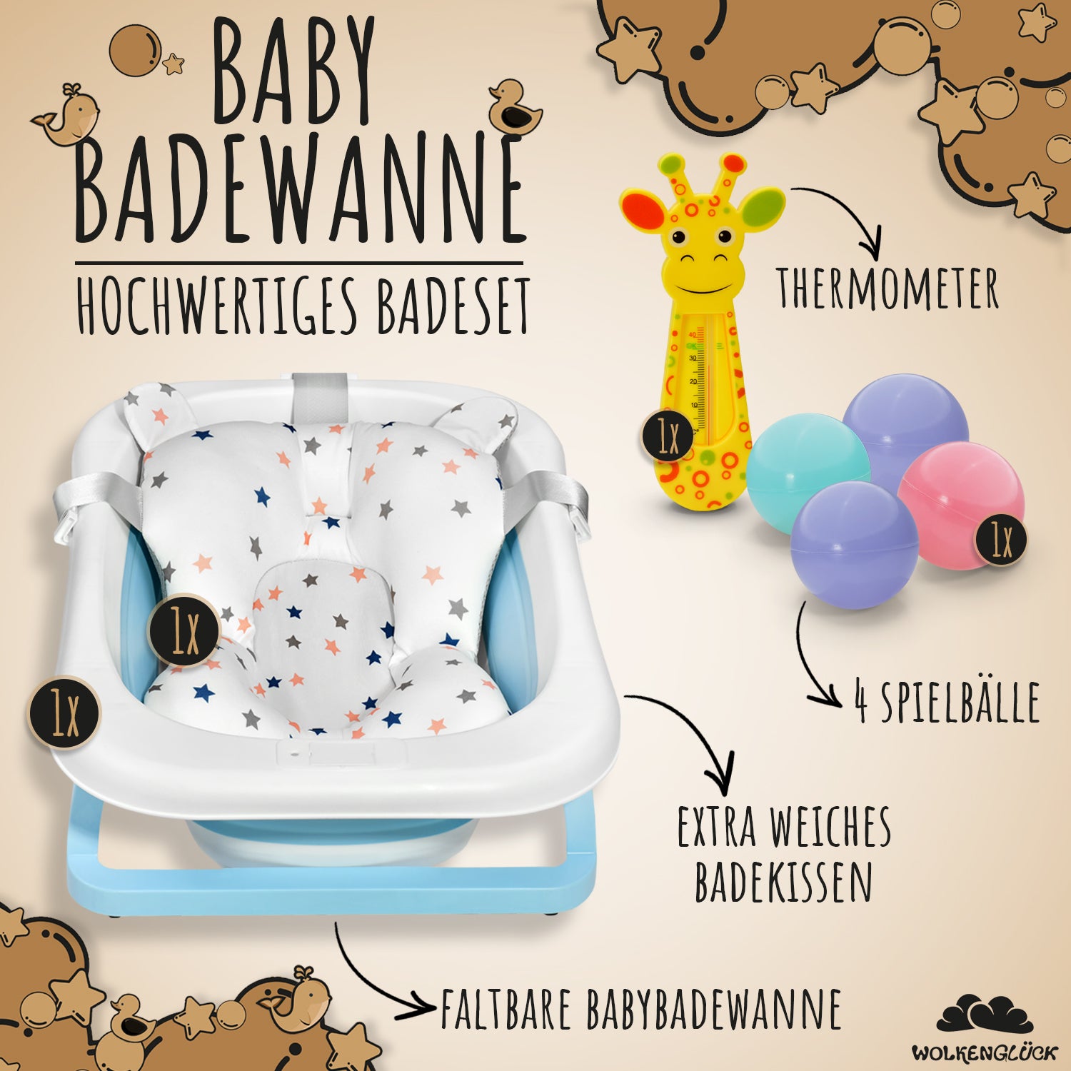 Faltbare Babybadewanne