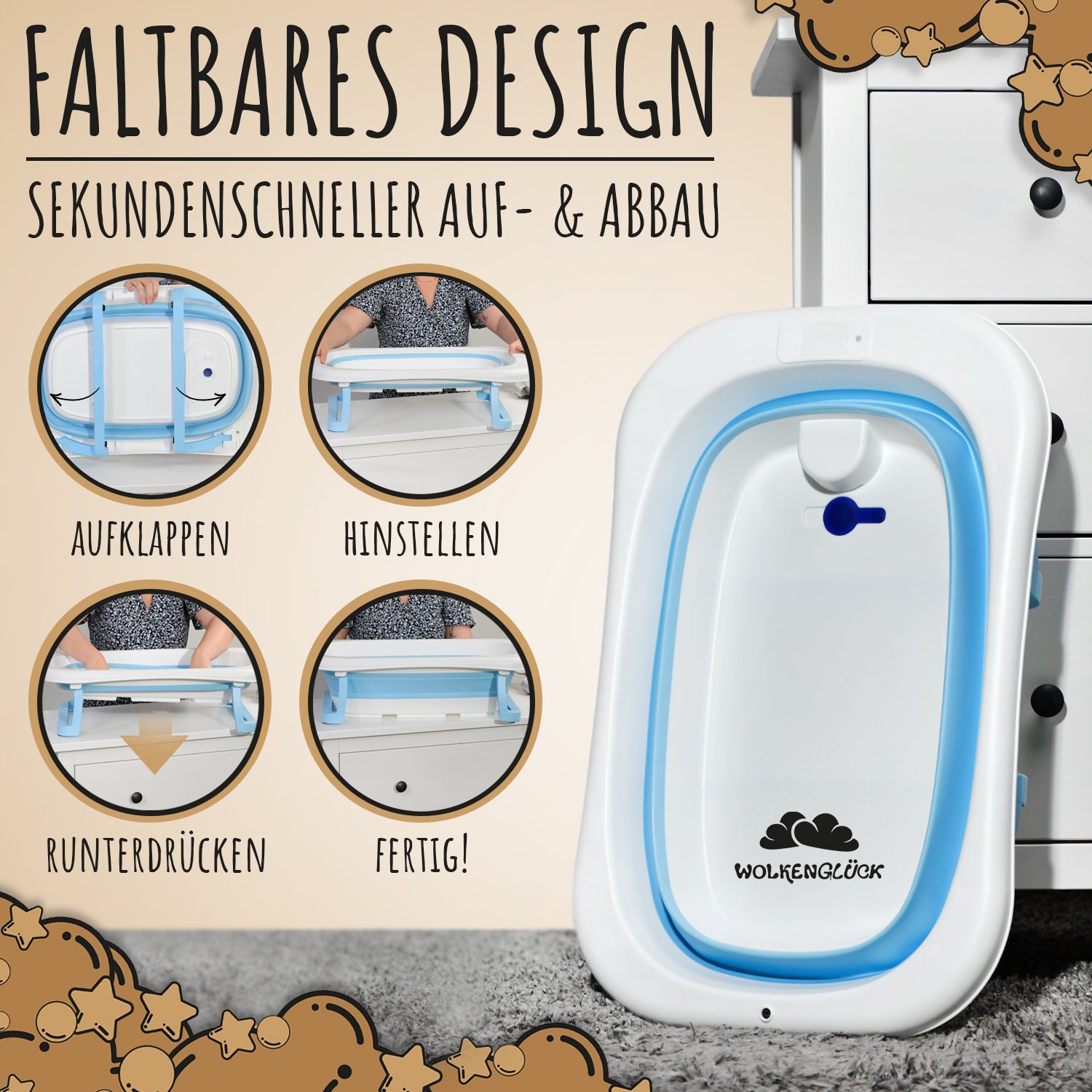 Faltbare Babybadewanne