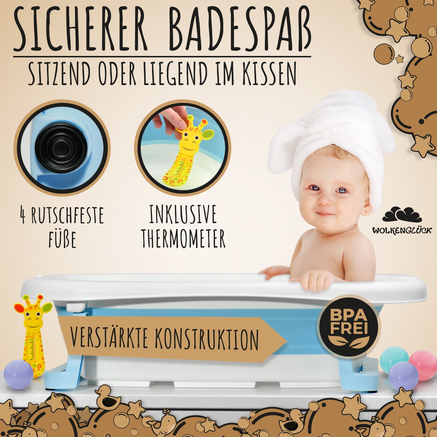 Faltbare Babybadewanne