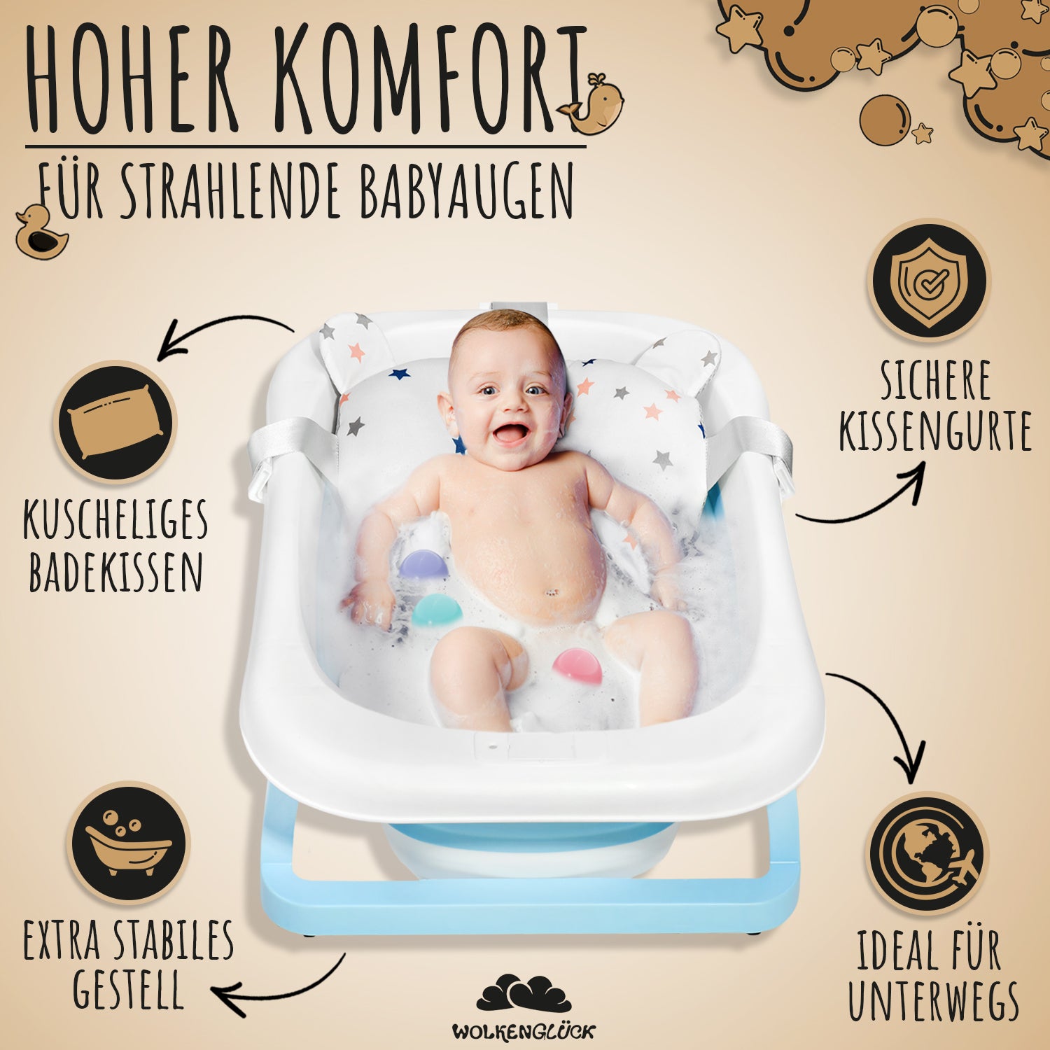 Faltbare Babybadewanne
